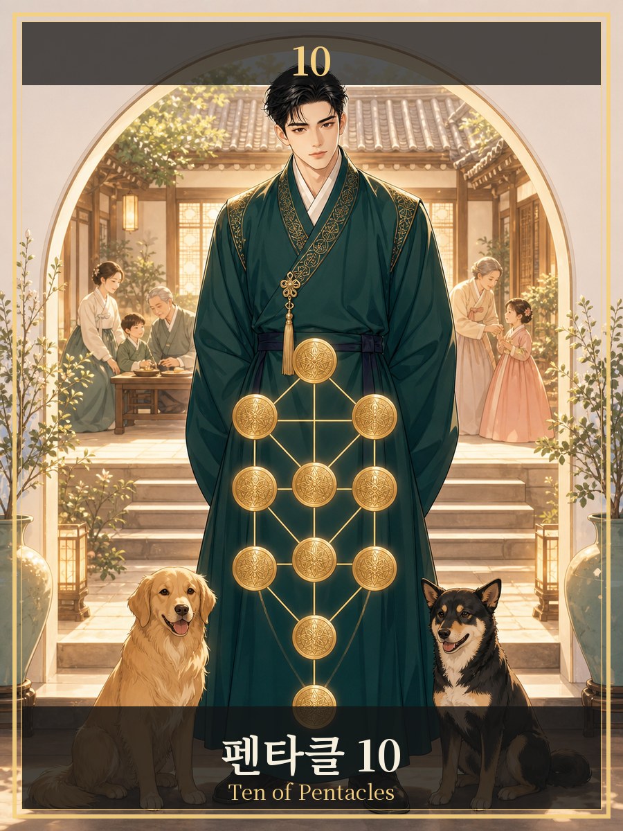 펜타클 10 타로카드 그림